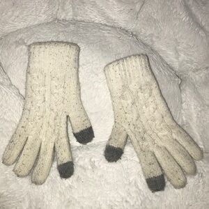 Cozy Knit Gloves with Gray Fingertips